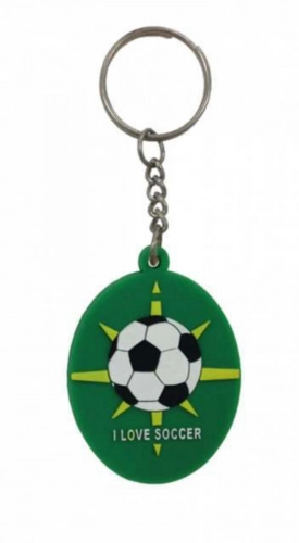 Gummi Schlüsselanhänger Fußball Grün
