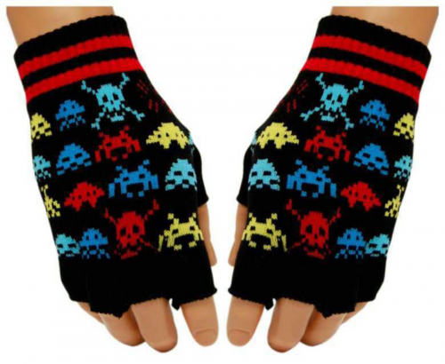 Fingerlose Handschuhe Totenkopf für Teens