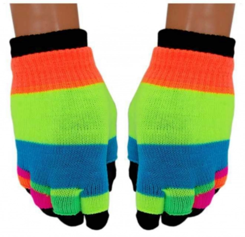 2 in 1 Gloves Rainbow Stripes for Children