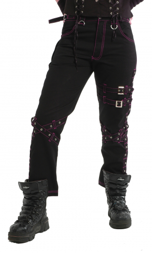 Gothic Trousers Buckles & pink Seams
