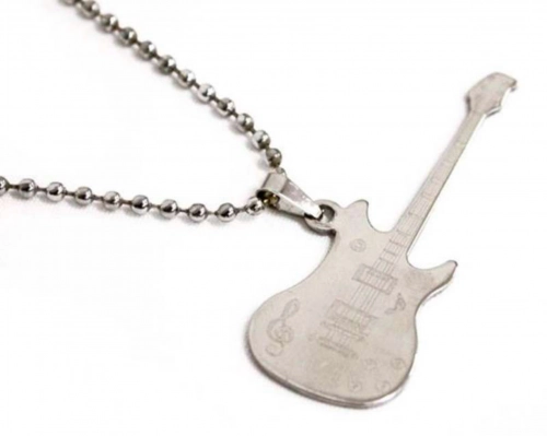 Rock Gitarre Anhnger Silberfarben