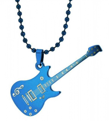 Halskette Gitarre Cyan