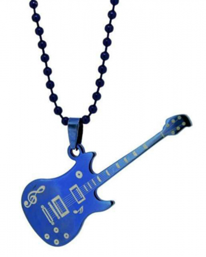 Rock E-Gitarre Halskette Blau
