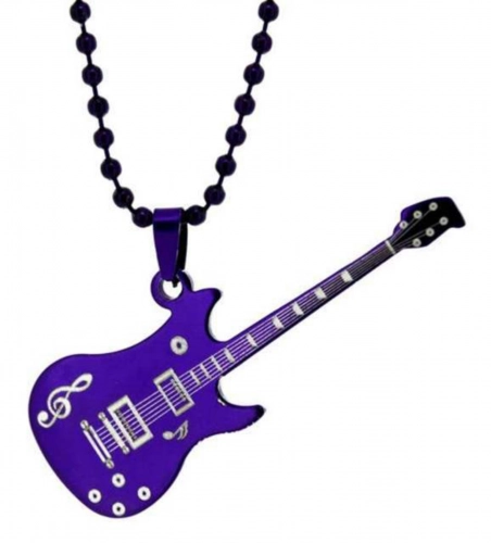 Lila E-Gitarre Halskette