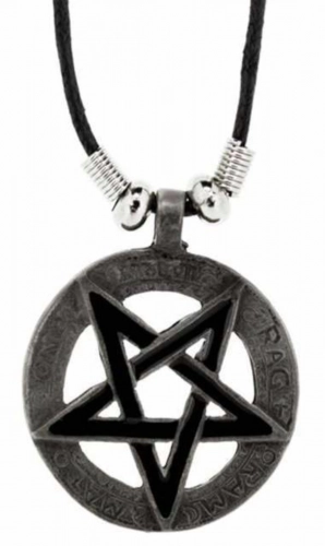 Umgedrehter Pentagramm Anhänger  Halskette