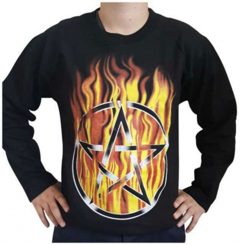 Sweatshirt Flammendes Pentagramm