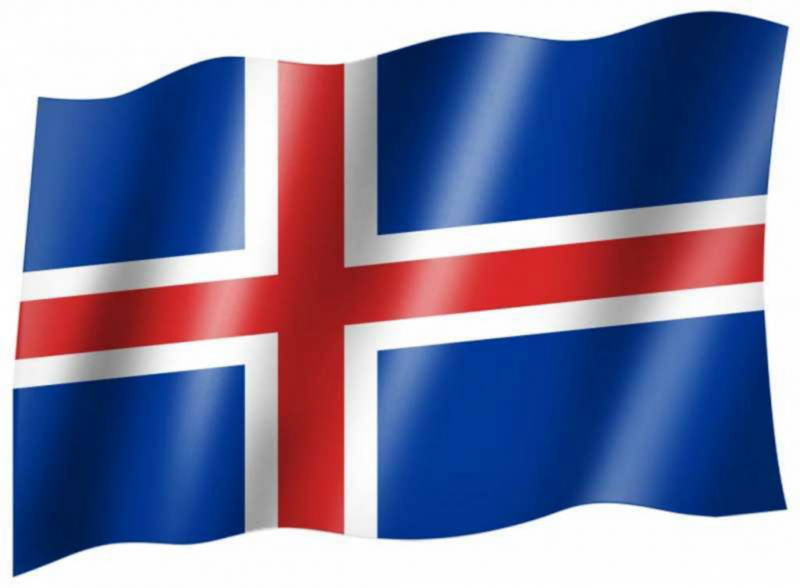 Aufkleber Island-Flagge Island-Fahne 74 x 52 mm für innen & außen