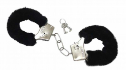 Handcuffs Black Furry