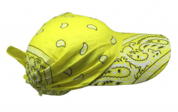 Sonnenschirm Cap mit gelbem Paisley Muster