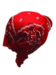 Rotes Paisley Muster auf Bandana Cap mit Schirm