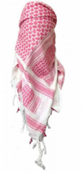 Palestinian Scarf - White Red