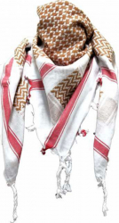 Palestinian Scarf - White Brown Red