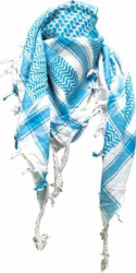 Shemagh Scarf - White Turquoise