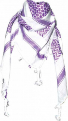 Original Palestinian Scarf - White Purple