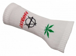 Anarchie Weed Armstulpen Weiß