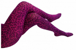Tights with Pink Leopard Design
