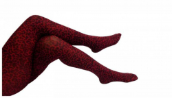 Tights with Red Leopard Design