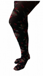 Tights with Rose Pattern