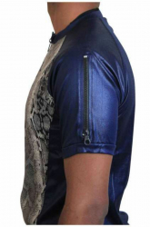 Blaues Unisex T-Shirt Graue Schlangenhaut