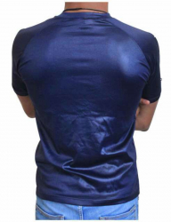 Blaues Unisex T-Shirt Beige Schlangenhaut