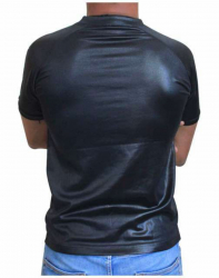 Schwarzes Unisex T-Shirt Beige Schlangenhaut