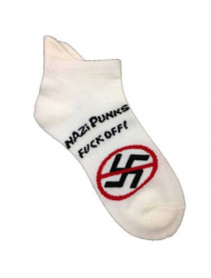Sneakersocken - Weiß Nazi Punks Fuck Off!