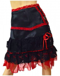 Gothic Lolita Stufenrock Rote Rüschen