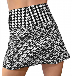 Heart Chess Pattern Plaid Skirt
