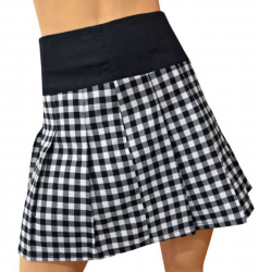 Plaid Skirt Chess Pattern Black