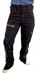 Punkrave Trousers Black with Red Seams