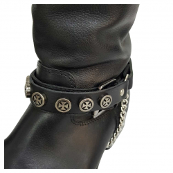 Schwarze Stiefelbänder mit Eisernen Kreuz Nieten