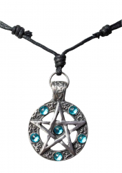 Pentagram Necklace with blue stones