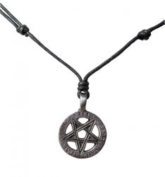 Necklace with Pentagram Typography
