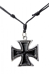 Necklace with big iron cross pendant