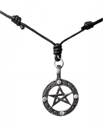 Pentagram necklace with small stones pendant