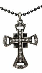 Kugelkette mit großem Kreuzanhänger