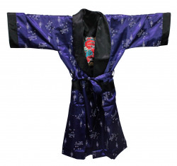 Purple Yukata Dressing Gown Lampions