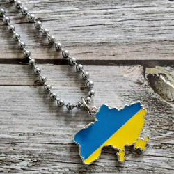 Ukraine Landkarte Anhänger mit Kugelkette