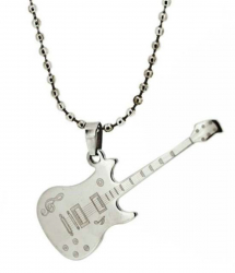 Guitar Necklace Silvery