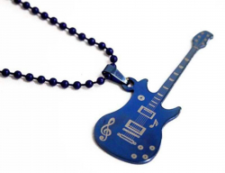 Rock E-Gitarre Halskette Blau