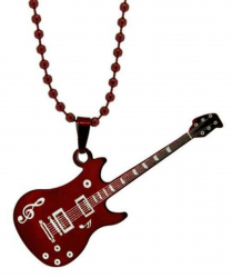 Rock E-Gitarre Rot Halskette