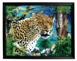 Framed 3D Picture Leopard