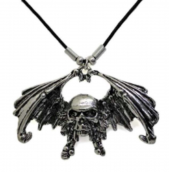 Skull with Wings Pendant  Necklace