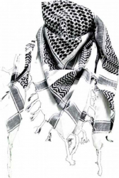 Palestinian Scarf - White Black