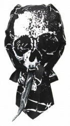 Fitted Bandana Cap Biker - Skull with Wires