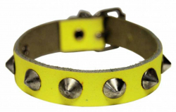 Rocker Armband Neon Gelb mit Spitznieten