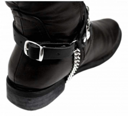 Schwarze Stiefelbänder mit kleinen Conchos