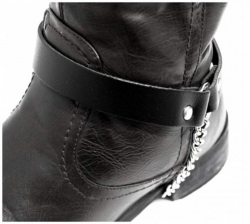 Black boot straps