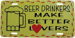 Tin Sign Beer drinkers - 30cm x 15cm