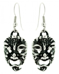 Red Indian Mask Drop Earrings